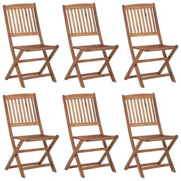 vidaXL Tuinstoelen 6 st inklapbaar massief acaciahout, Verzenden, Nieuw