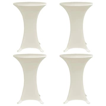 vidaXL Statafelhoes 4 st stretch Ø80 cm crème, Tuin en Terras, Verzenden, Nieuw