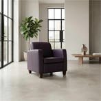 Leren fauteuil Joy - Toledo Merlin (donkerpaars) - Poten, Huis en Inrichting, Nieuw, Ophalen of Verzenden, Eigentijds, Klassiek, Modern