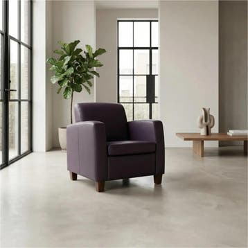 Leren fauteuil Joy - Toledo Merlin (donkerpaars) - Poten, Maison & Meubles, Ophalen of Verzenden