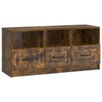 vidaXL TV Kast met lade Gerookt eiken 102 x 34,5 x 47 cm, Verzenden