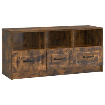 vidaXL TV Kast met lade Gerookt eiken 102 x 34,5 x 47 cm, Verzenden, Nieuw