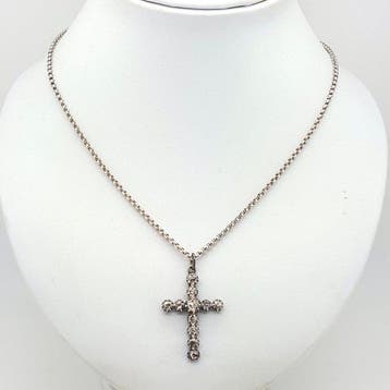Zonder minimumprijs - Kruishanger Zilver - 1.00ct. tw.