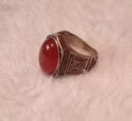 Zonder minimumprijs - Zegelring Zilver Carneool, Handtassen en Accessoires