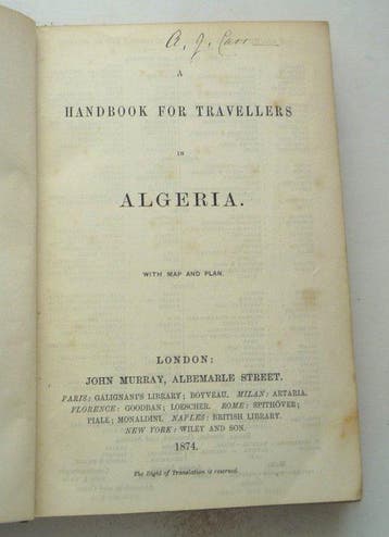 John Murray - Murrays A Handbook For Travellers in Algeria