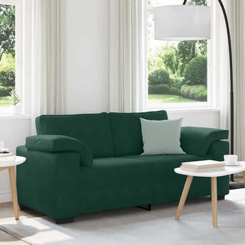 vidaXL Loveseat Sofa Donkergroen 180x77x82 cm Fluweel, Verzenden