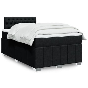 vidaXL Boxspring met matras stof zwart 120x190 cm, Verzenden