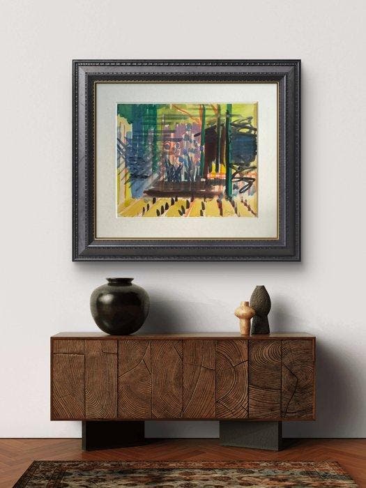 René Mels (1909-1977) - Composition abstraite aux couleurs, Antiek en Kunst, Kunst | Schilderijen | Modern
