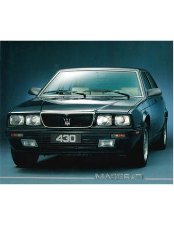 1989 MASERATI 430 BROCHURE ENGELS