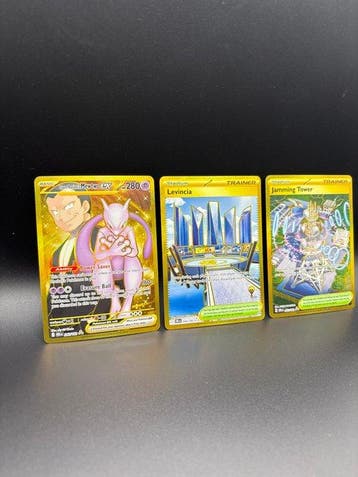 Pokémon - 3 Card Destined Rivals Secret Rare Gold Set -, Nieuw