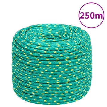 vidaXL Boottouw 10 mm 250 m polypropyleen groen, Verzenden, Nieuw