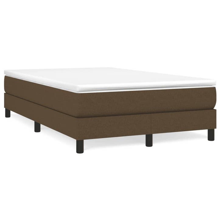 vidaXL Boxspring met matras stof donkerbruin 120x190 cm, Huis en Inrichting, Slaapkamer | Bedden, Nieuw, Verzenden