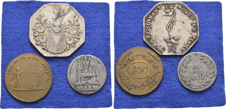 Lot 3 Marken, medaille oder Jetons Nederland en Nebengebi..., Timbres & Monnaies, Pièces & Médailles, Envoi