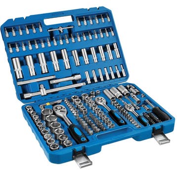 tectake Dopsleutelset 171-delig - blauw, Verzenden