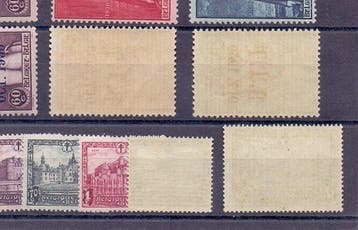 België 1930 - Volledige reeksen Kastelen, BIT en 100 jaar, Timbres & Monnaies