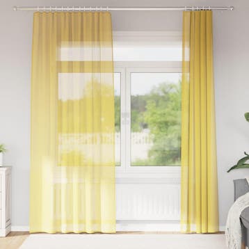 vidaXL Gordijnen voile met roedezakken 2 st geel, Huis en Inrichting, Verzenden, Nieuw