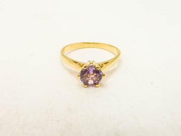 Ring - 18 karaat Geel goud Amethist, Nieuw