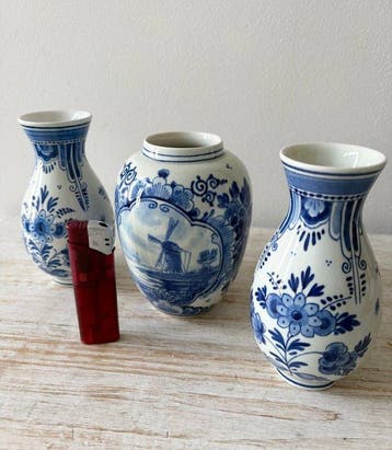 De Porceleyne Fles, Delft - Vase (3) - Céramique - 1962-1986