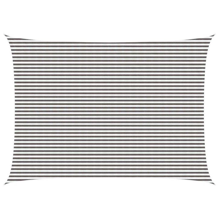 vidaXL Zonneschaduwzeil Lichtgrijs en wit 5 x 7 m HDPE, Jardin & Terrasse, Parasols, Envoi