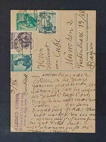 Signed ; Alfred Kubin - Eigenhändig beschriebene Postkarte, Nieuw