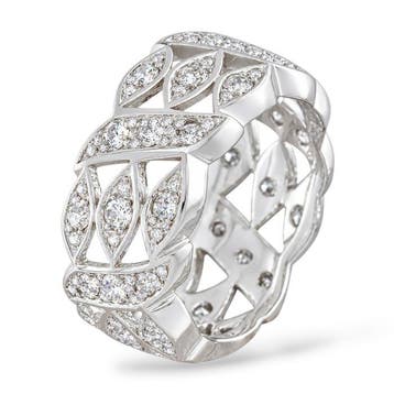 Bague - 18 carats Bague en or blanc 18 carats, diamant de