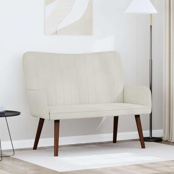 vidaXL 2-Zits Sofa Crèmekleurig 115 x 61 x 87 cm fluweel, Verzenden, Nieuw
