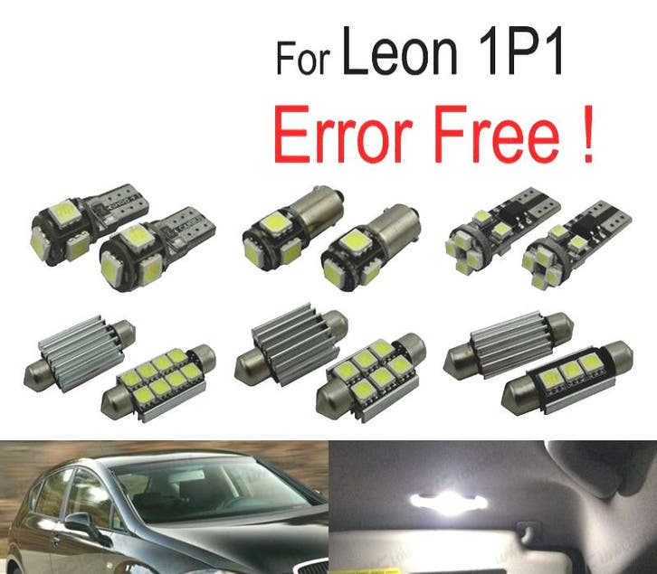 KIT 12 AMPOULES LED INTÉRIEUR POUR SEAT LEON MK2 1P 1P1 05-1, Auto-onderdelen, Verlichting, Verzenden