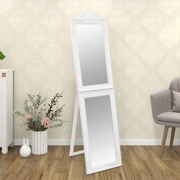 vidaXL Spiegel vrijstaand 45x180 cm wit, Huis en Inrichting, Woonaccessoires | Spiegels, Verzenden, Nieuw