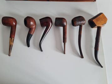 Sans prix de réserve - Armoire à pipes - Ensemble de 6 pipes, Collections, Articles de fumeurs, Briquets & Boîtes d'allumettes