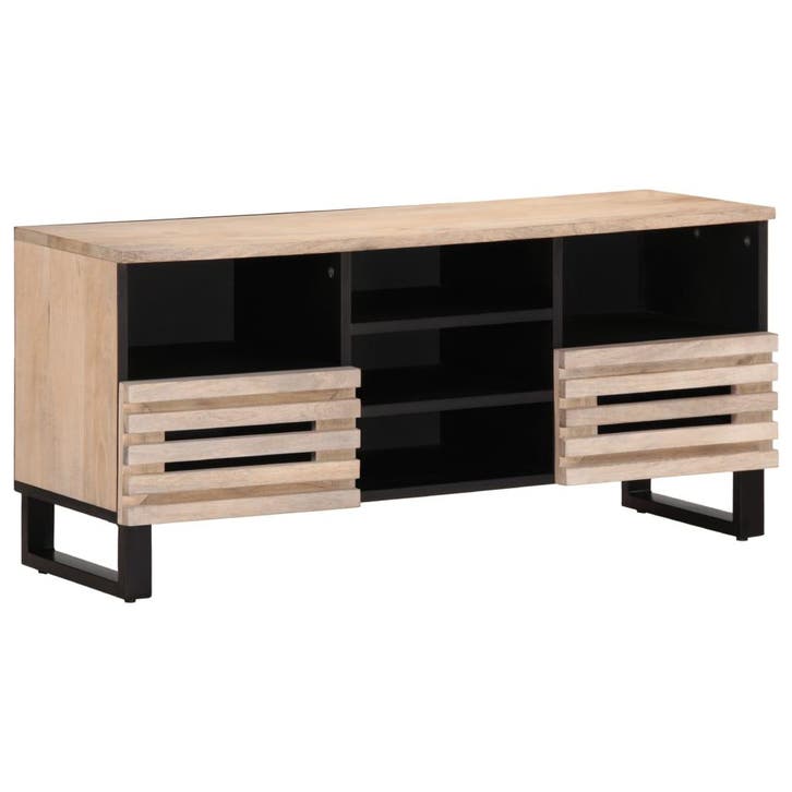 vidaXL Tv-meubel 100x34x46 cm massief mangohout, Huis en Inrichting, Woonaccessoires | Cd- en Dvd-rekken, Nieuw, Verzenden