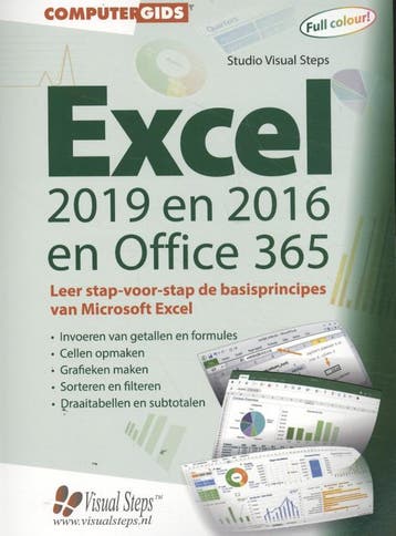 Computergids Excel 2019, 2016 en Office 365 / Computergidsen, Verzenden, Studio Visual Steps