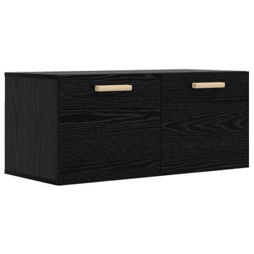vidaXL Wandkast Muurmontage Zwart eiken 80 x 36,5 x 35 cm, Verzenden, Nieuw