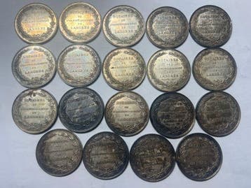 Frankrijk. Lot de 19 jetons XIX° Century en argent –