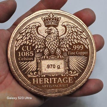 970 g - Koper .999 - Artisancraft (Zonder minimumprijs)
