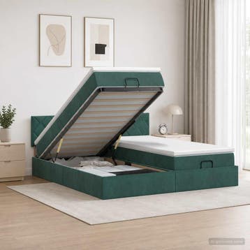 vidaXL Ottoman bed met matras met hoofdeinde 2 st, Verzenden, Nieuw