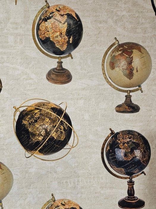 Stof Oude wereldkaarten exclusief - Artmaison Limited -, Antiek en Kunst, Antiek | Tapijten, Tafelkleden en Textiel