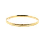 Gouden slavenarmband met gravures; Maat M, Handtassen en Accessoires, Armbanden, Ophalen of Verzenden, Gebruikt, Overige kleuren