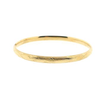 Gouden slavenarmband met gravures; Maat M, Ophalen of Verzenden, Gebruikt, Goud, Goud