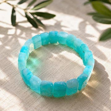 Turkoois palmsteen elastische armband - Armband