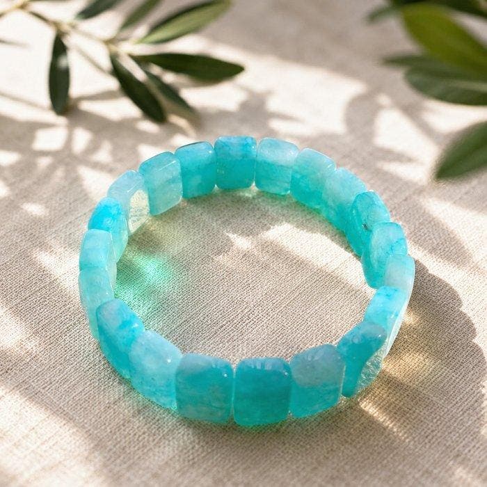 Turkoois palmsteen elastische armband - Armband, Collections, Minéraux & Fossiles