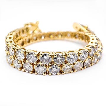 Armband - 14 karaat Geel goud - 8.24ct. tw. Diamant