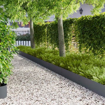 vidaXL Gazonrand 10 st 100 x 25 cm Staal Antracietkleurig, Tuin en Terras, Verzenden, Nieuw