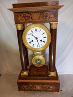 Bureauklok Empirestijl Emaille, Hout, Brons - 1850-1900, Antiek en Kunst