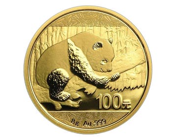 8 gram goud Panda munt 2016, Postzegels en Munten