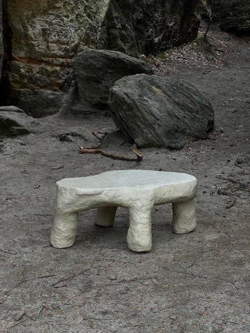 David áp - Salontafel - Papier-maché, Staal, Acryl -