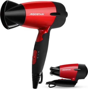 Fohn - Haardroger - Reisfohn - 1400W - Rood - Aigostar, Verzenden, Nieuw