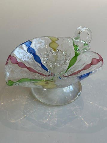 Murano Glass – Handled Zanfirico, Polychrome Cane and, Antiek en Kunst