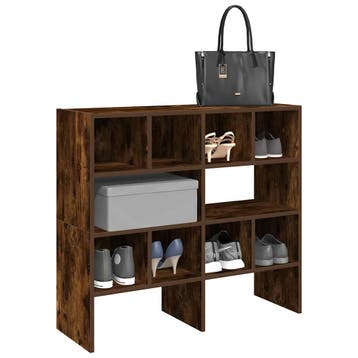 vidaXL Schoenenrekken 2 st stapelbaar 89,5x30x40 cm gerookt, Huis en Inrichting, Kasten | Kleerkasten, Verzenden, Nieuw