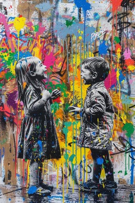 Dine Chanima (XX-XXI) - (XXL) Giant Spray Paint Story, Antiek en Kunst, Kunst | Schilderijen | Modern