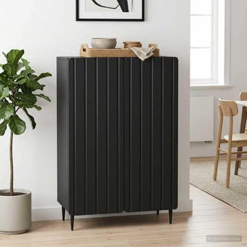 vidaXL Dressoir Zwart 66 x 34,5 x 92 cm Bewerkt hout, Verzenden, Nieuw